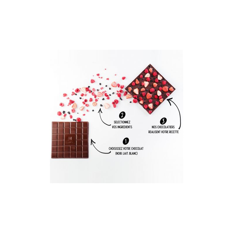 Tablette en Chocolat Noir et Blanc Personnalisée avec votre Photo et votre  Message